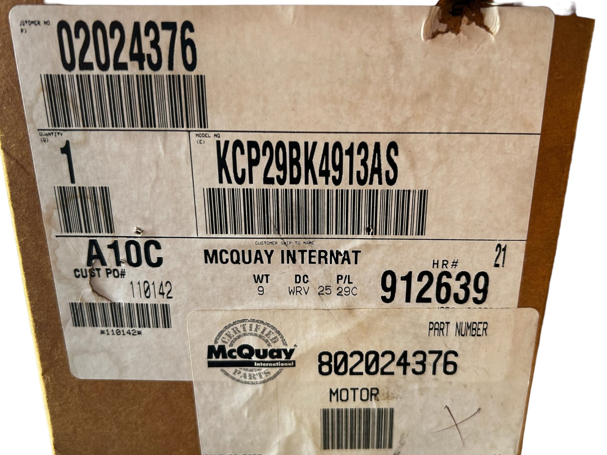 GE MOTORS, KCP29BK4913AS, McQuay, 80204376, 1/20HP, Motor - NEW IN BOX - FreemanLiquidators - [product_description]