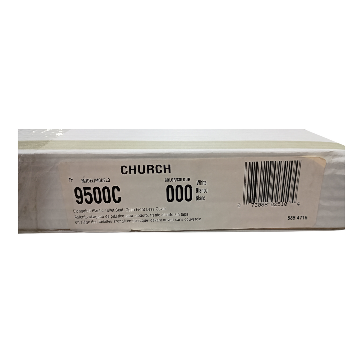 Church, 9500C 000, Elongated Plastic Toilet Seat, Open Front Less Cover - Freeman Liquidators