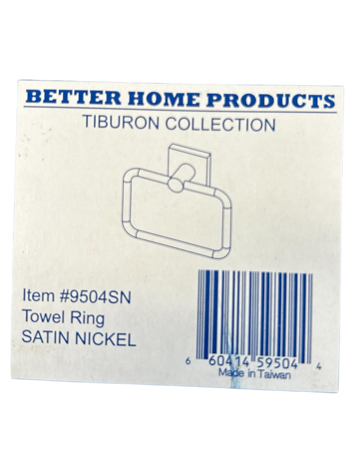 Better Home Products 9504SN Tiburon Towel Ring, Satin Nickel - New in Box - FreemanLiquidators - [product_description]