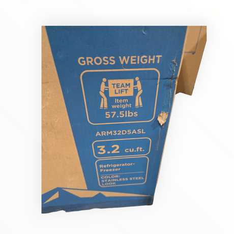 Arctic King 3.2 Cu ft Two Door Mini Fridge with Freezer, Stainless Steel, E-Star - IN STORE PICKUP ONLY - Mini Refrigerators - Freeman Liquidators - [product_description]