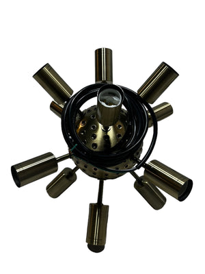 Artcraft, AC11441, Sunburst Modern Matte Black & Satin Brass 37" Lighting Pendant - New in Box - FreemanLiquidators - [product_description]