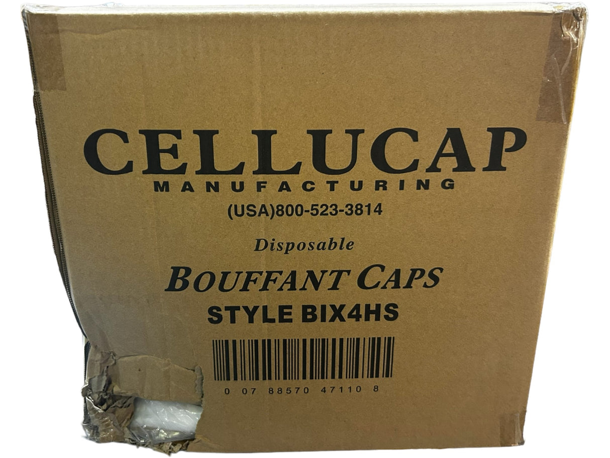 CELLUCAP, BIX4HS, Bouffant Cap: Polypropylene, White, Bag, L, Bouffant Cap Garment, 1,000 PK - FreemanLiquidators - [product_description]