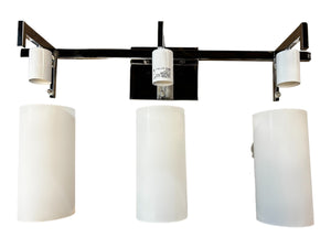 Canarm, IVL1052A03CH, Bishop, 3 Lt Vanity, in Chrome with Flat Opal Glass, 60W, Type A - FreemanLiquidators - [product_description]