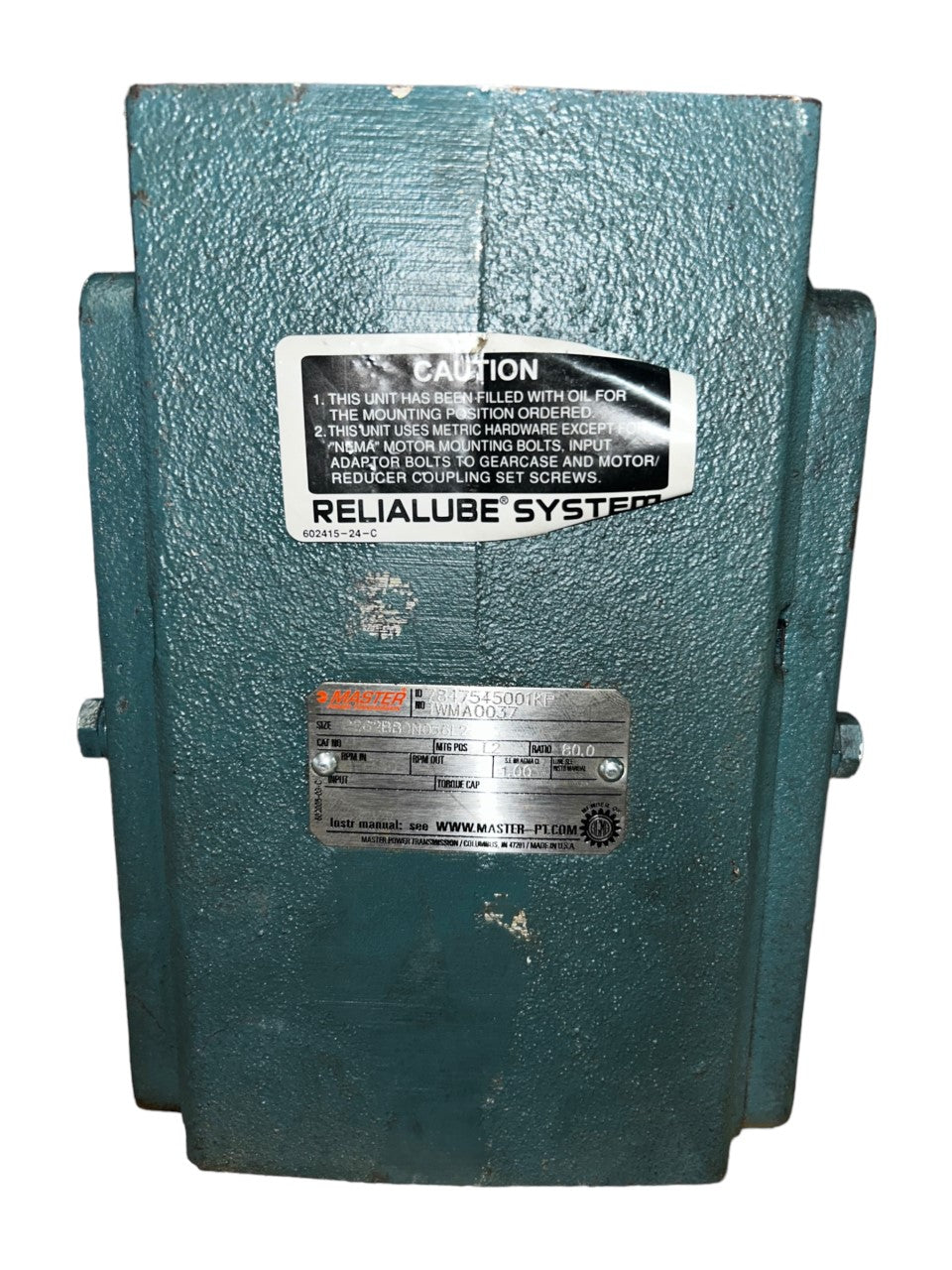 Master Power Transmission, C262B80N056L2, Right Angle Reducer- NEW NO BOX - FreemanLiquidators - [product_description]
