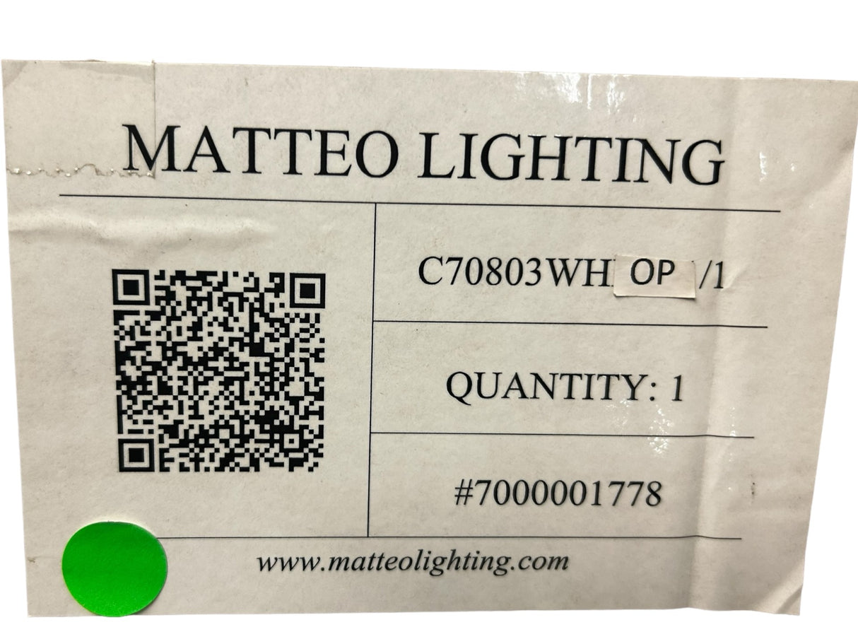 Matteo, C70803WHOP, Lloyd, Contemporary, White, Drop, Lighting Fixture - New in Box - FreemanLiquidators - [product_description]