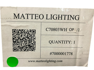 Matteo, C70803WHOP, Lloyd, Contemporary, White, Drop, Lighting Fixture - New in Box - FreemanLiquidators - [product_description]