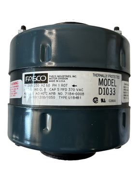 FASCO INDUSTRIES, D1033, 1/5 hp, 1400 RPM, 5" Diameter, 208-230 Volts - NEW IN BOX - FreemanLiquidators - [product_description]