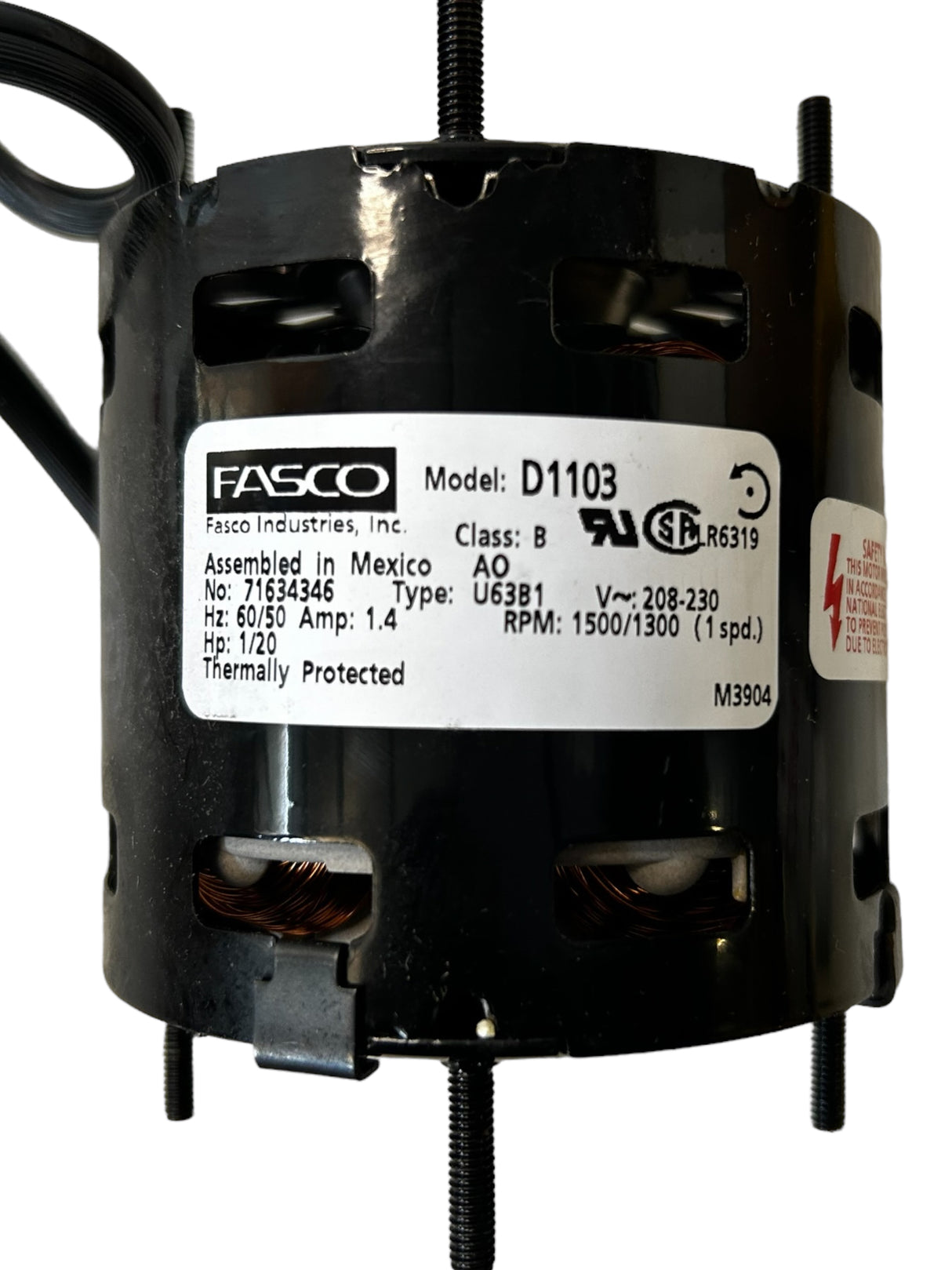 FASCO INDUSTRIES, D1103, 1/20 HP, 1500rpm, 230V - NEW IN BOX - FreemanLiquidators - [product_description]