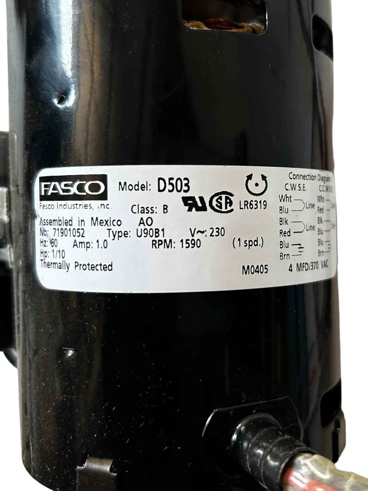 FASCO INDUSTRIES, D503,  1/10 HP, 1590 rpm, 230V, 3.3", Diameter- NEW IN BOX - FreemanLiquidators - [product_description]