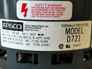 FASCO, D721, 1/4-1/5-1/6HP, MOTOR - NEW IN BOX - FreemanLiquidators - [product_description]