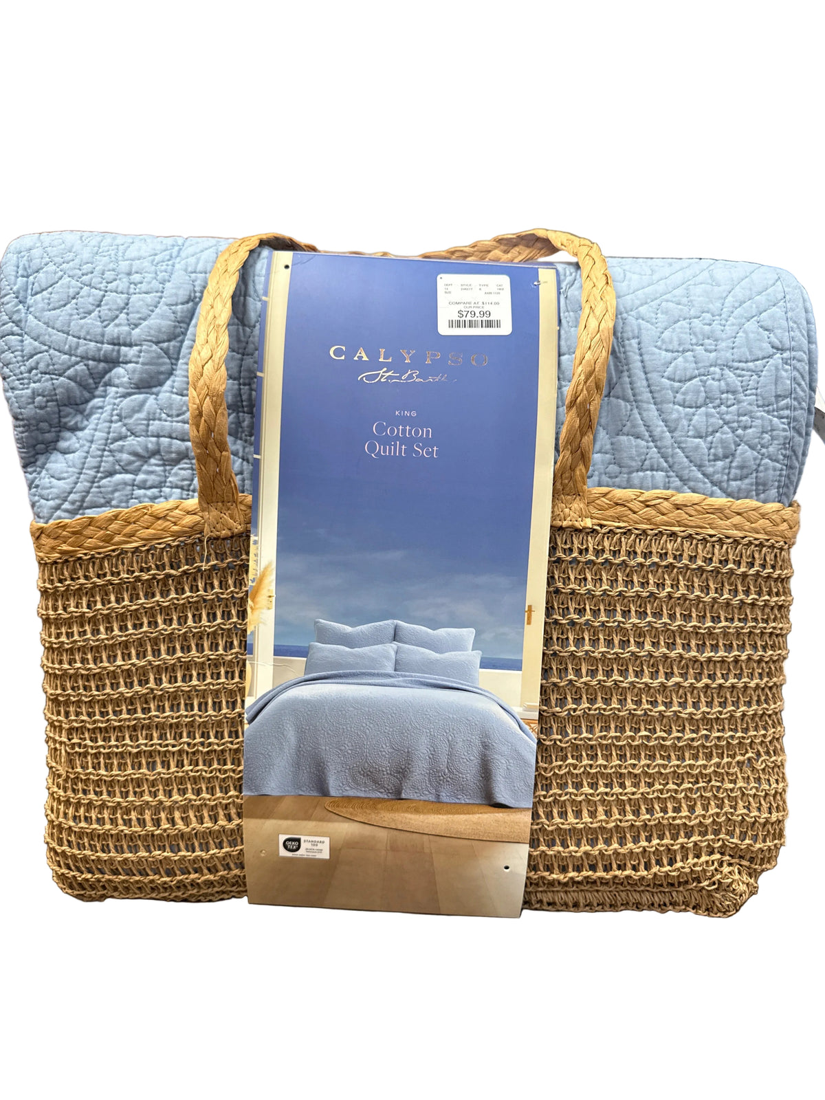 Calypso, King, Reversible, Cotton Quilt, Blue