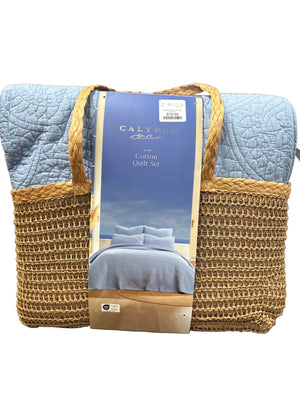 Calypso, King, Reversible, Cotton Quilt, Blue