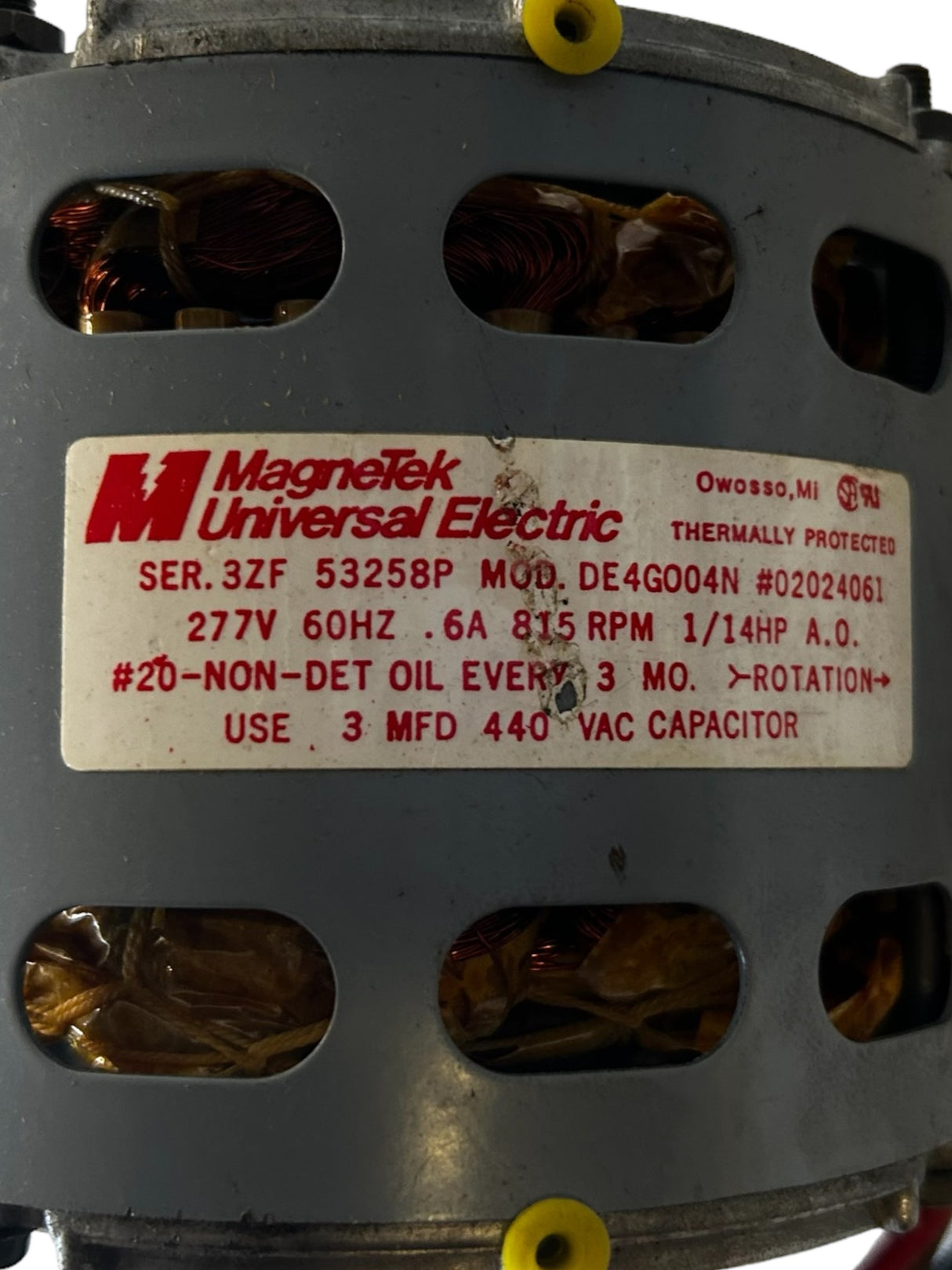 MAGNETEK, DE4G004N, MCQUAY, 02024061, 1/14 hp, 815 RPM, 277V - NEW IN BOX - FreemanLiquidators - [product_description]