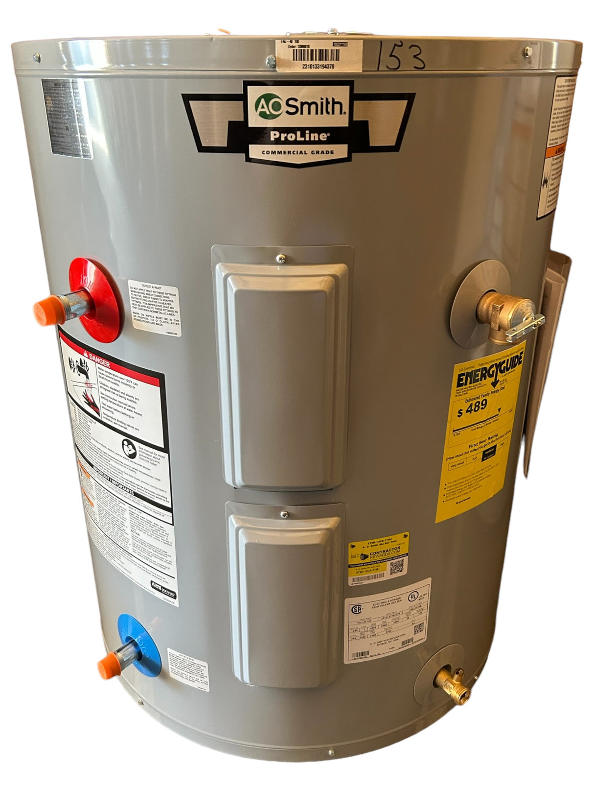 AO Smith, ENJ-40 100, ProLine, 38-Gallon, Lowboy, Side-Connect, Electric, Water Heater - FreemanLiquidators - [product_description]