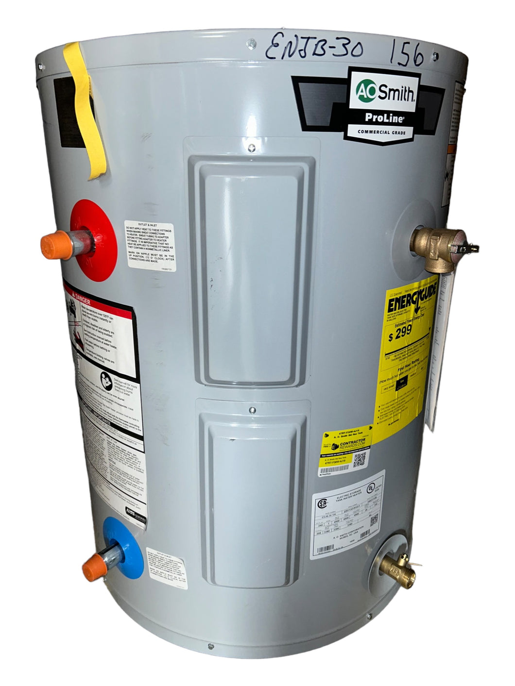 AO Smith, ENJB-30 100, ProLine, 28-Gallon, Lowboy, Side-Connect, Electric Water Heater - FreemanLiquidators - [product_description]