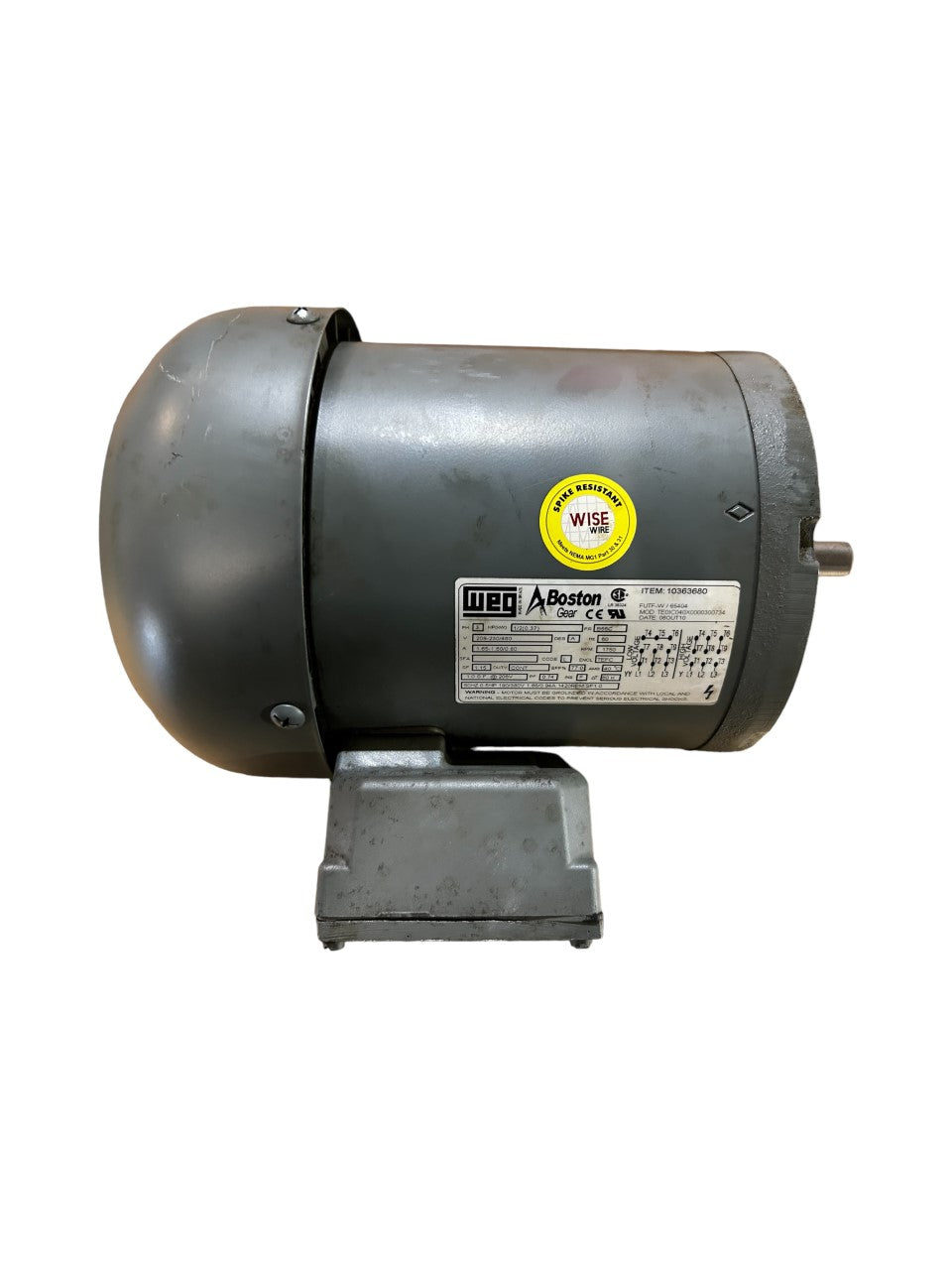 BOSTON GEAR FUTF-W/65404, AC MOTOR, 1/2HP, 230/460V, 3PH - NEW NO BOX - FreemanLiquidators - [product_description]