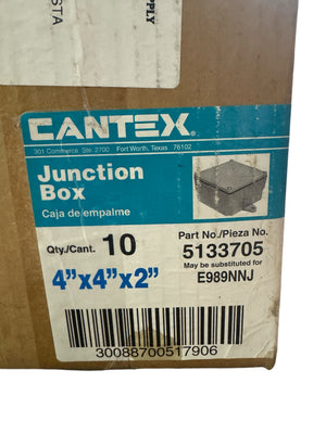 Cantex, 5133705, Junction Box, 4 in. x 4 in. x 2 in. - Junction Boxes - Freeman Liquidators - [product_description]