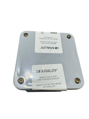 Kraloy, Junction Box, Screw Cover, PVC, Molded Mounting Feet, 4 in. x 4 in. x 4 in. (078243) - Junction Boxes - Freeman Liquidators - [product_description]