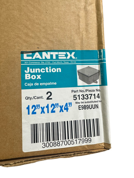 Cantex, 5133714, Junction Box, 12 in. x 12 in. x 4 in. - Junction Boxes - Freeman Liquidators - [product_description]
