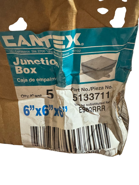 Cantex, 5133711, Junction Box, 6 in. x 6 in. x 6 in. - Junction Boxes - Freeman Liquidators - [product_description]