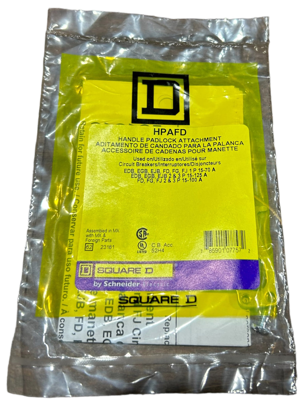 Square D, HPAFD, Cb Handle Padlock Attachment - FreemanLiquidators - [product_description]