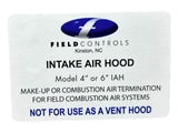 Field Controls 46293000 IAH-6 6" Air Intake Hood For Combustion Air Systems - FreemanLiquidators - [product_description]