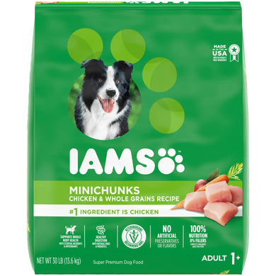 IAMS Adult Minichunks Small Kibble High Protein Dry Dog Food with Real Chicken, 30 lb. Bag STORE PICKUP ONLY - FreemanLiquidators - [product_description]
