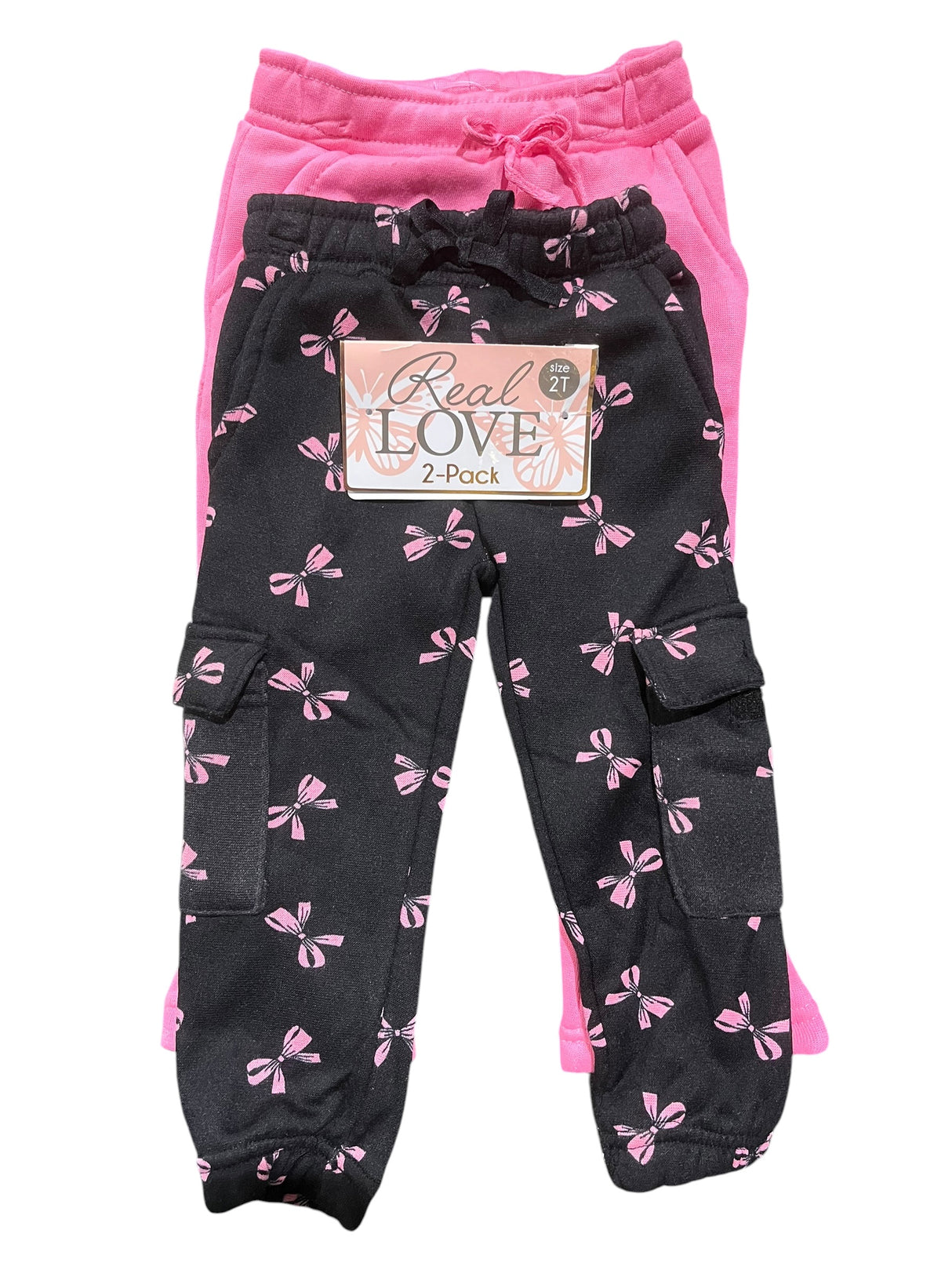 Real Love, Toddler, Girls, 2pk, Sweatpants, Black/Pink, 38030RO - Kids Clothing - Freeman Liquidators - [product_description]