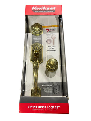 Kwikset, 95530-017, Montara, Front Door Lock Set, Polished Brass