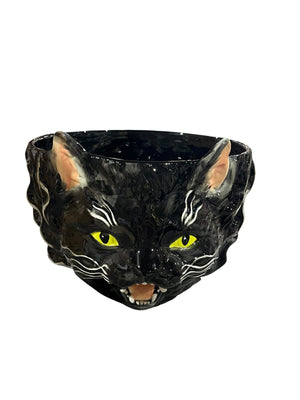 West Elm, Franken Cat, Ceramic, Halloween, Candy Bowl