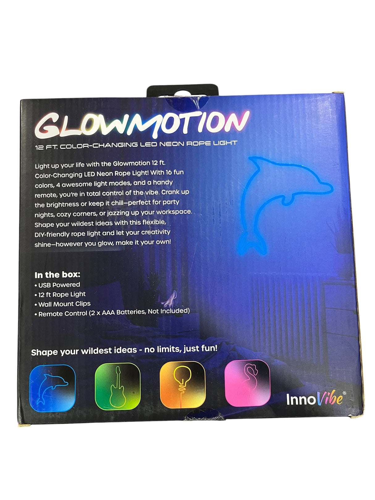 Glowmotion, Color Changing, LED, Neon Rope Light, 12ft