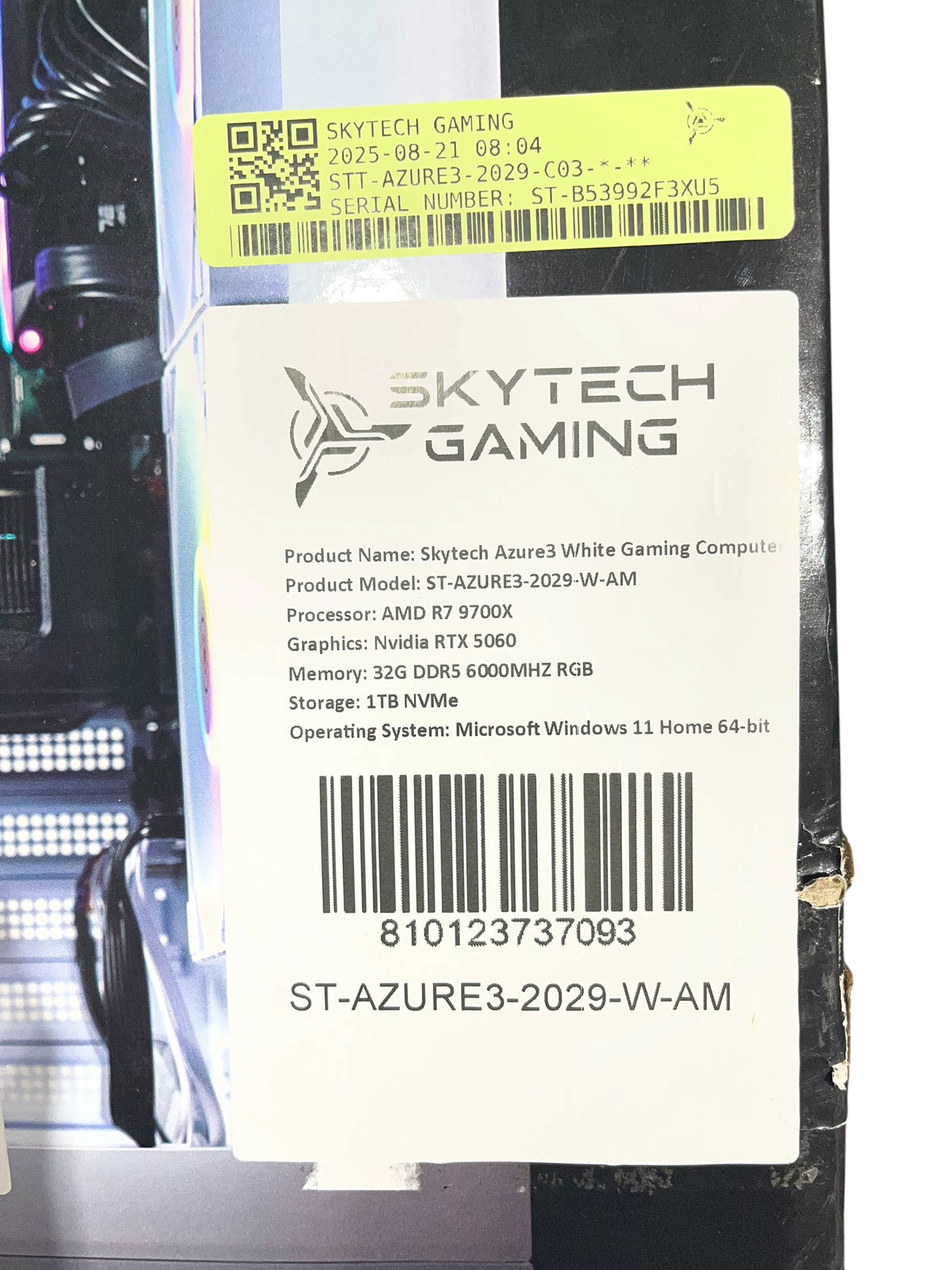 Skytech, ST-Azure3-2029-W-AM, Gaming Computer