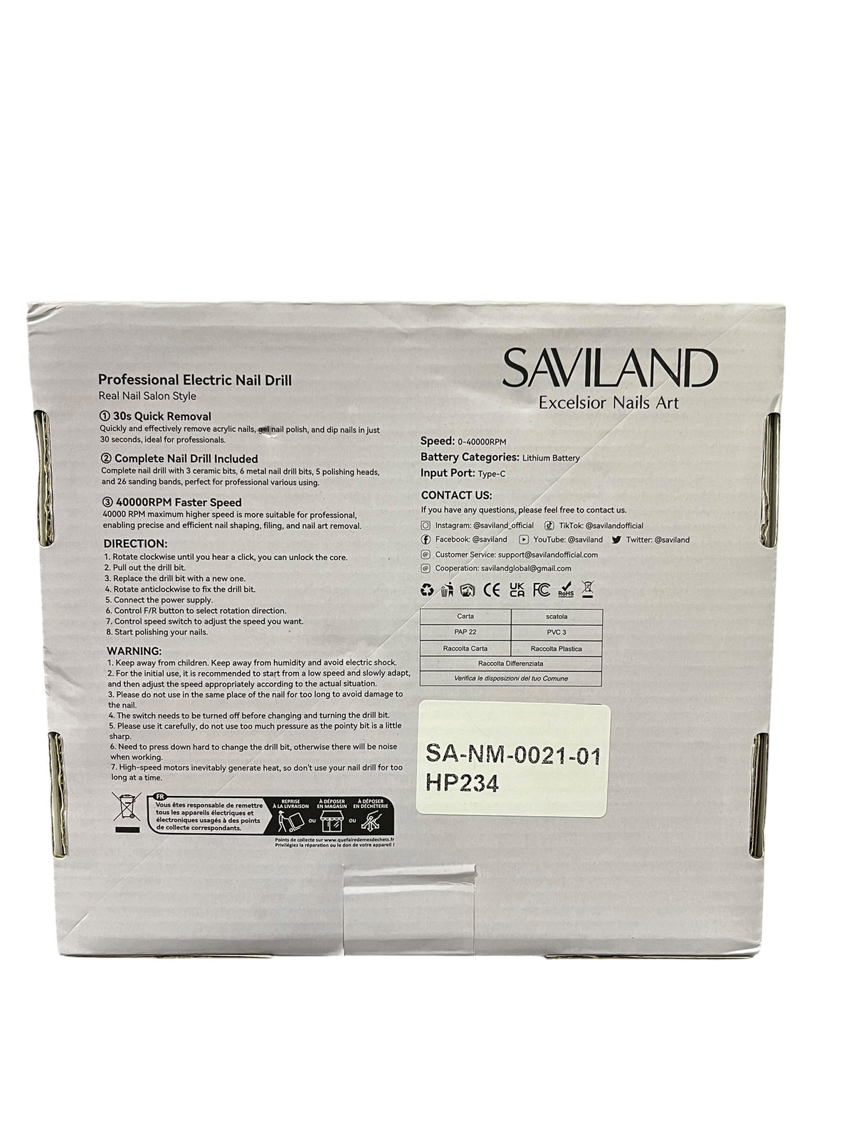 Saviland, Professional, Electric Nail Drill