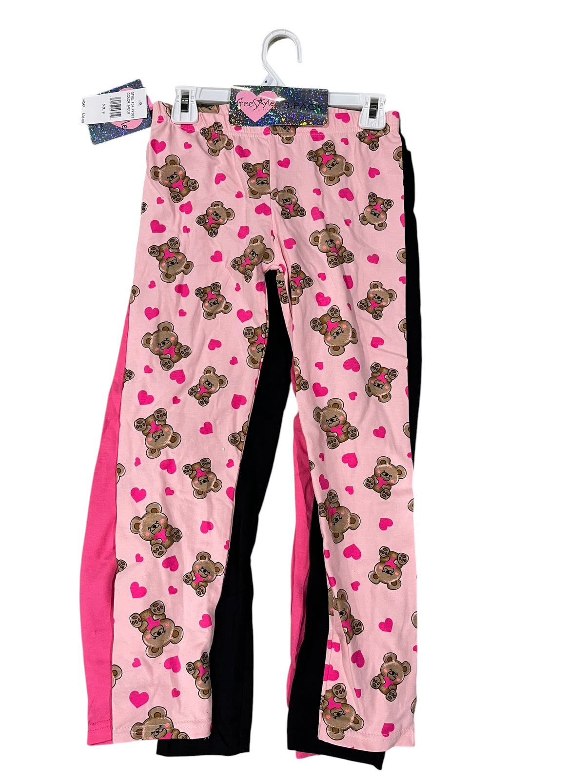 Freestyle, Girls, Cotton Leggings, 3 Pack