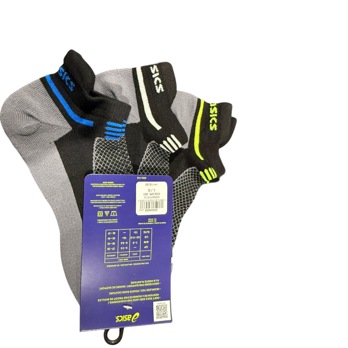 ASICS 3 pack trading short socks large Black - SHORT SOCKS - Freeman Liquidators - [product_description]