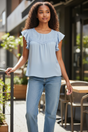 Velvet fleur blue womens top - Women's Clothing - Freeman Liquidators - [product_description]