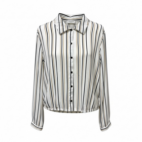 Modern attraction women’s black and tan striped shirt - Women's Clothing - Freeman Liquidators - [product_description]