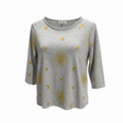 Anneliese grey woven women’s sweater with gold moons and stars - Women's Clothing - Freeman Liquidators - [product_description]