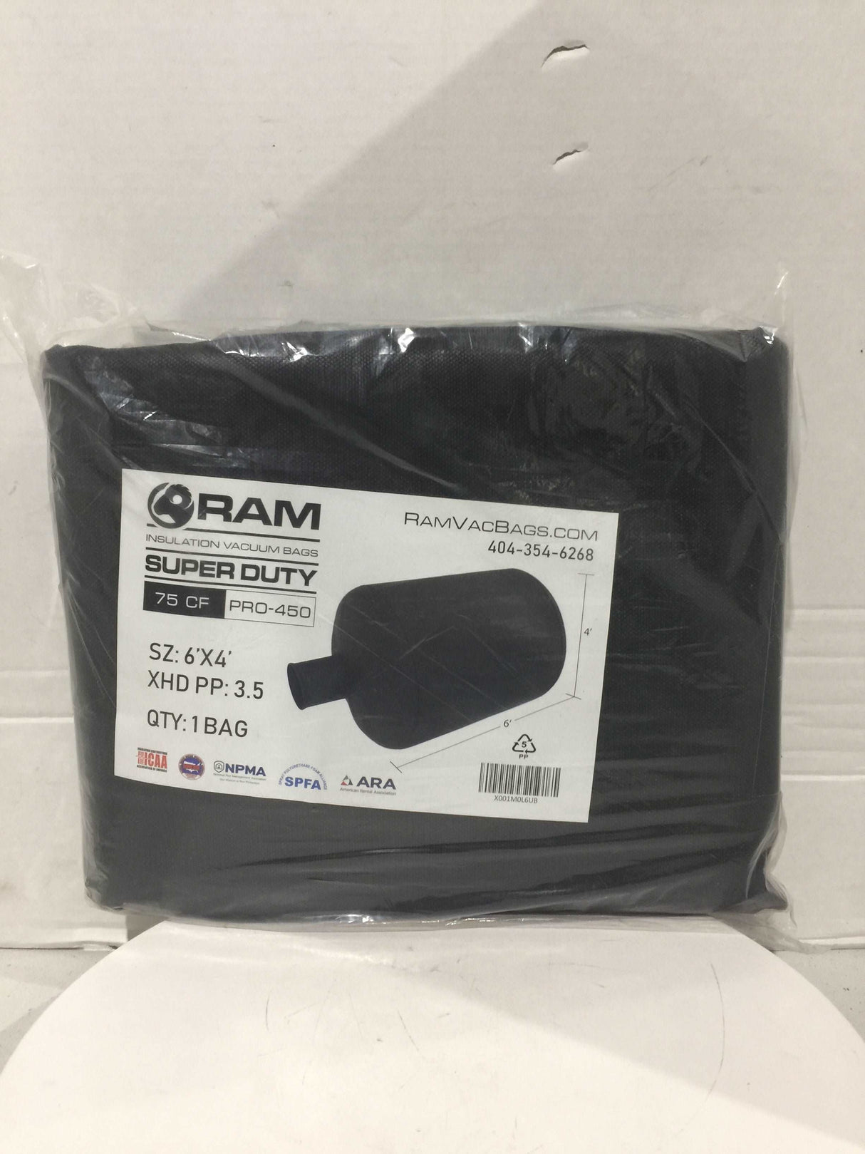 (1) Insulation Removal Vacuum Bag - Super Heavy Duty Tear-Proof 6 FT X 4 FT - FreemanLiquidators - [product_description]