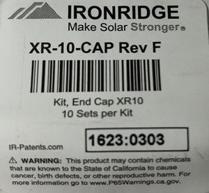 IronRidge, XR‑10‑CAP, End Caps for XR10 Rails, Rev F (Set of 10 Pairs) - Image 1