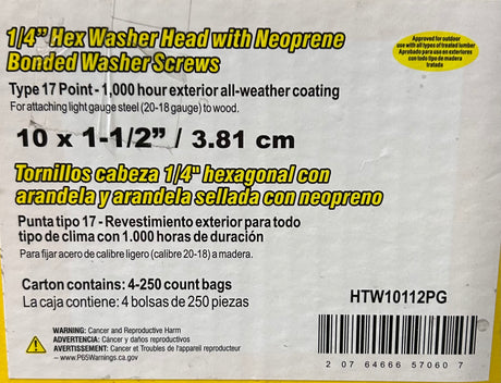 GripRite Pro Twist — 10 × 1‑1/2" (3.81 cm) Screws, Bag of 250 - Image 1