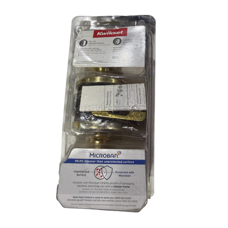 Kwikset Polo Polished Brass Steel Passage Door Knob 3 Right or Left Handed - Image 2