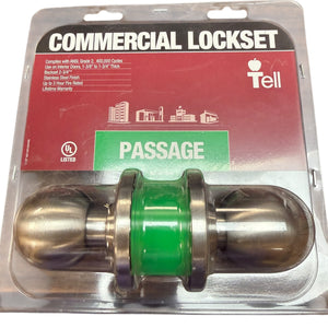 Tell Manufacturing Heavy Duty Commercial Passage Knob with a Cylindrical Latch, Tested ANSI Grade 2, Certified UL 3 Hour Rating, Square T Strike, Ball Knob KC2300 - Image 1