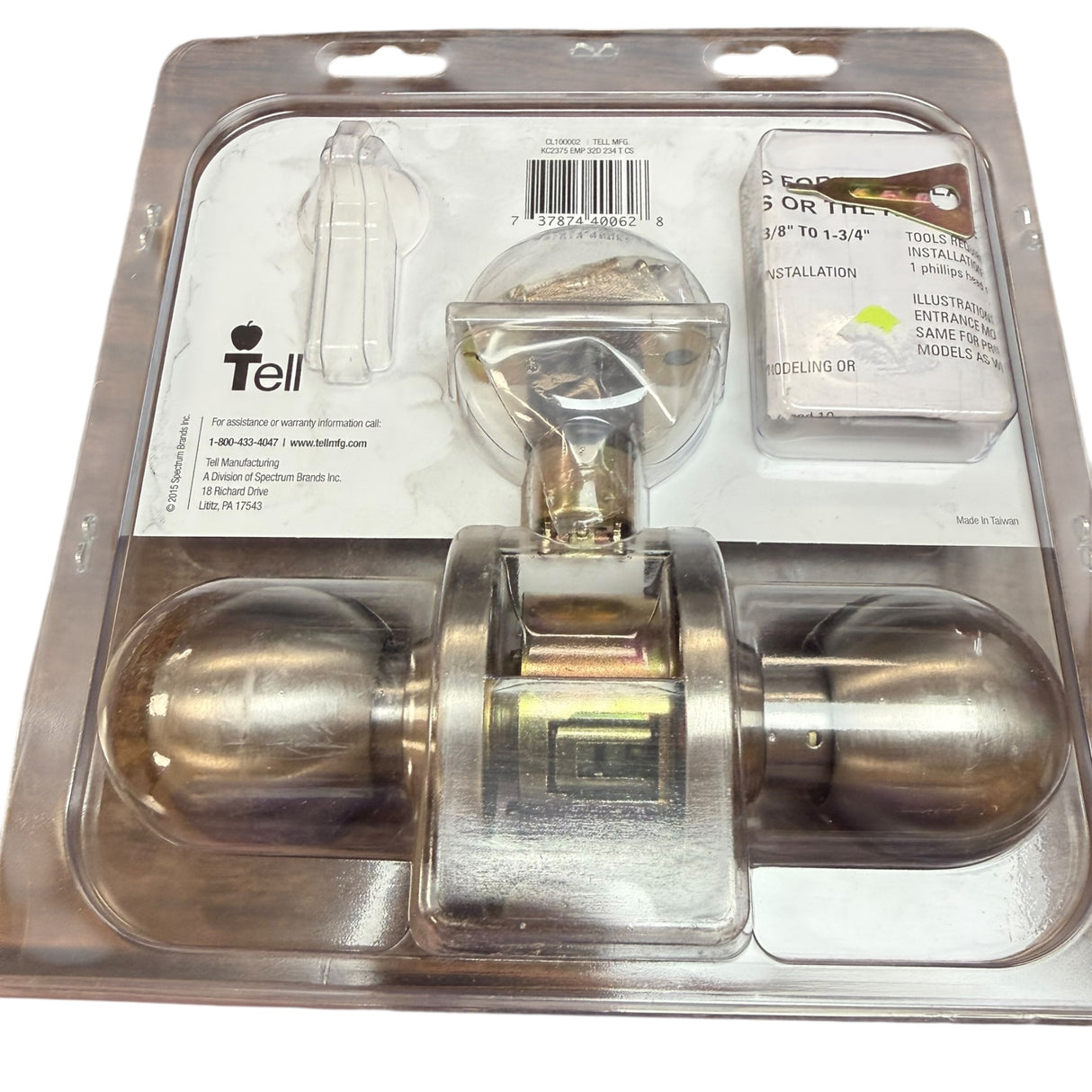 Tell Manufacturing Heavy Duty Commercial Passage Knob with a Cylindrical Latch, Tested ANSI Grade 2, Certified UL 3 Hour Rating, Square T Strike, Ball Knob KC2300 - Image 2