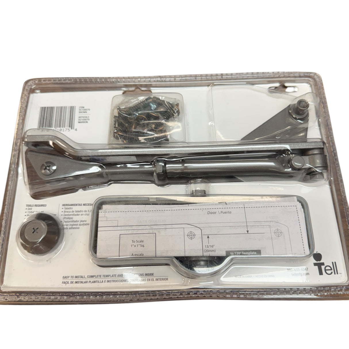 Tell Manufacturing DC100079 Brown Lightweight Residential Door Closer - Image 2