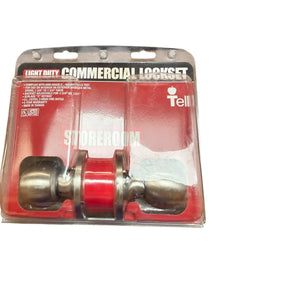Tell Manufacturing Tell Satin Stainless Steel Storeroom Door Knob Lockset CL101704 - Image 1