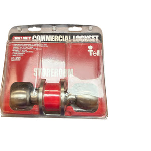 Tell Manufacturing Tell Satin Stainless Steel Storeroom Door Knob Lockset CL101704 - Image 1
