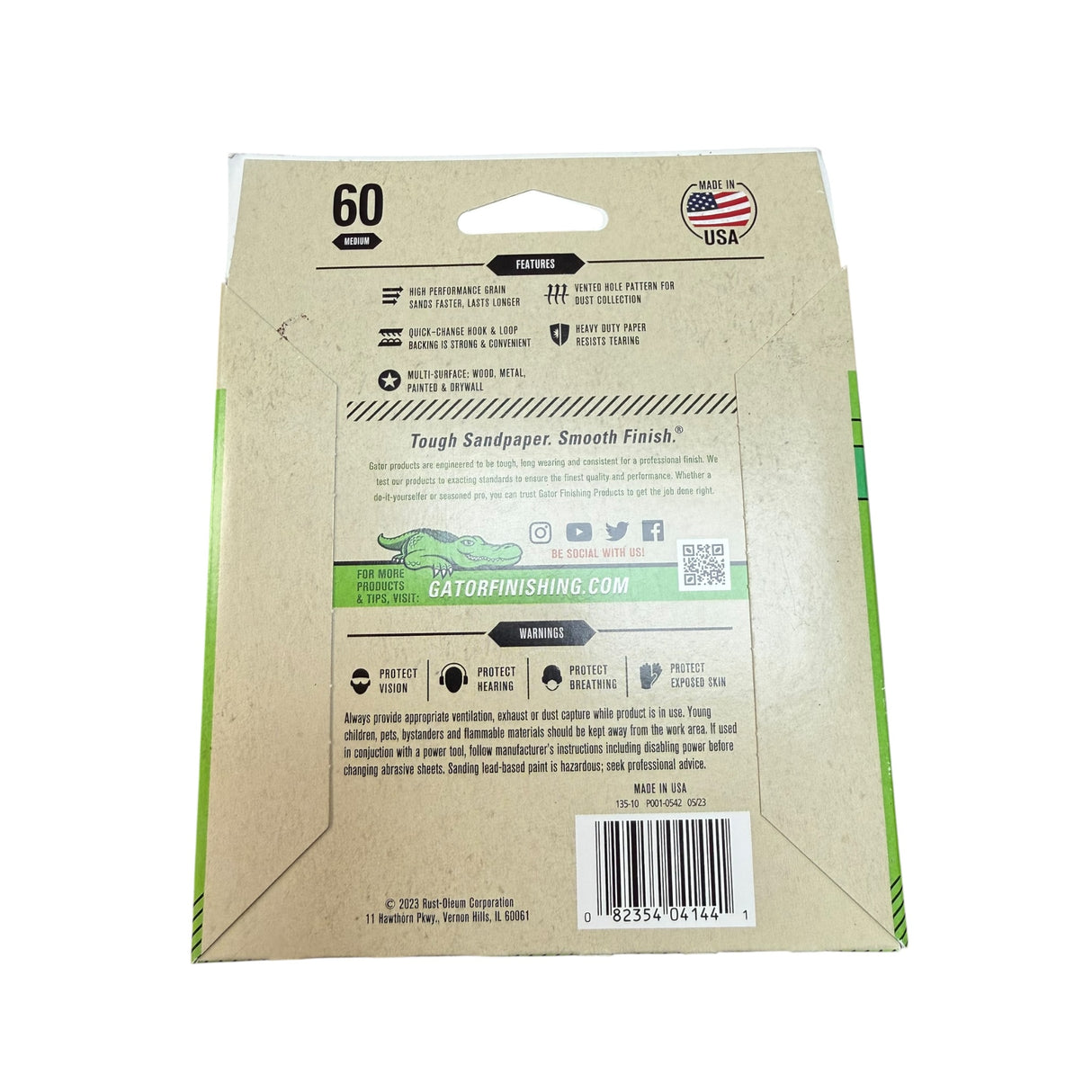 Gator Finishing Gator 4144 8-Hole Hook and Loop Sanding Discs 5   60 Grit - Image 2