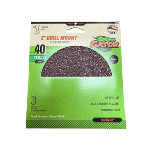 Gator 3003 Sanding Disc  5 in Dia  40 Grit  Extra Coarse  Aluminum Oxide Abrasive  Paper Backing - Image 1