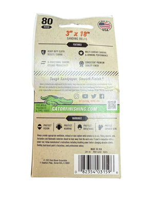ALI INDUSTRIES 3159 Gator, 2 Pack, 3" x 18", 80 Grit, Aluminum Oxide, Sanding Belts - Image 2